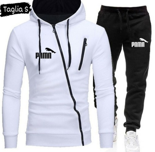 Tuta modello Puma tuta completa uomo, felpa con cappuccio, zip trasversale  TG S | eBay