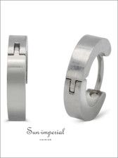 Huggie Hoop Earrings Stainless Steel Plain  Rounded Design