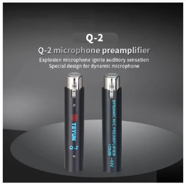 TEYUN Q2 Microphone Dynamic Preamplifier 28Db Gain Dynamic Mic Amplifier 48V - Image 2 of 4