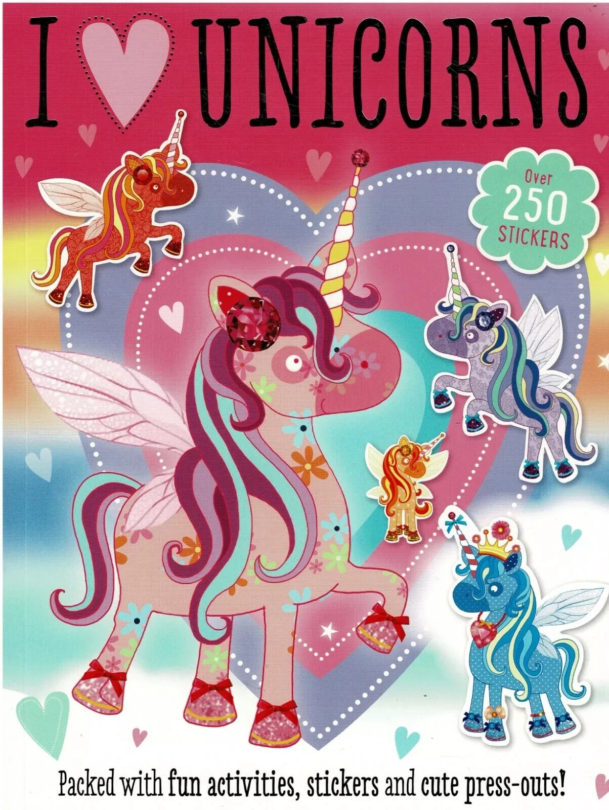 I Love Unicorns ~ Sticker, Activity, Press-Outs Kids Creative Fun Book **NEW**