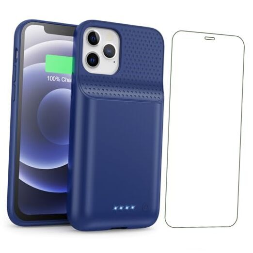 Funda Batería para iPhone 12/12Pro, Potente 10800mAh Alta Capacidad Portátil Azul