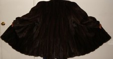 Saks Fifth Avenue Mahogany Mink 90" Swing Fur Coat Size 16-18 Free Shipping