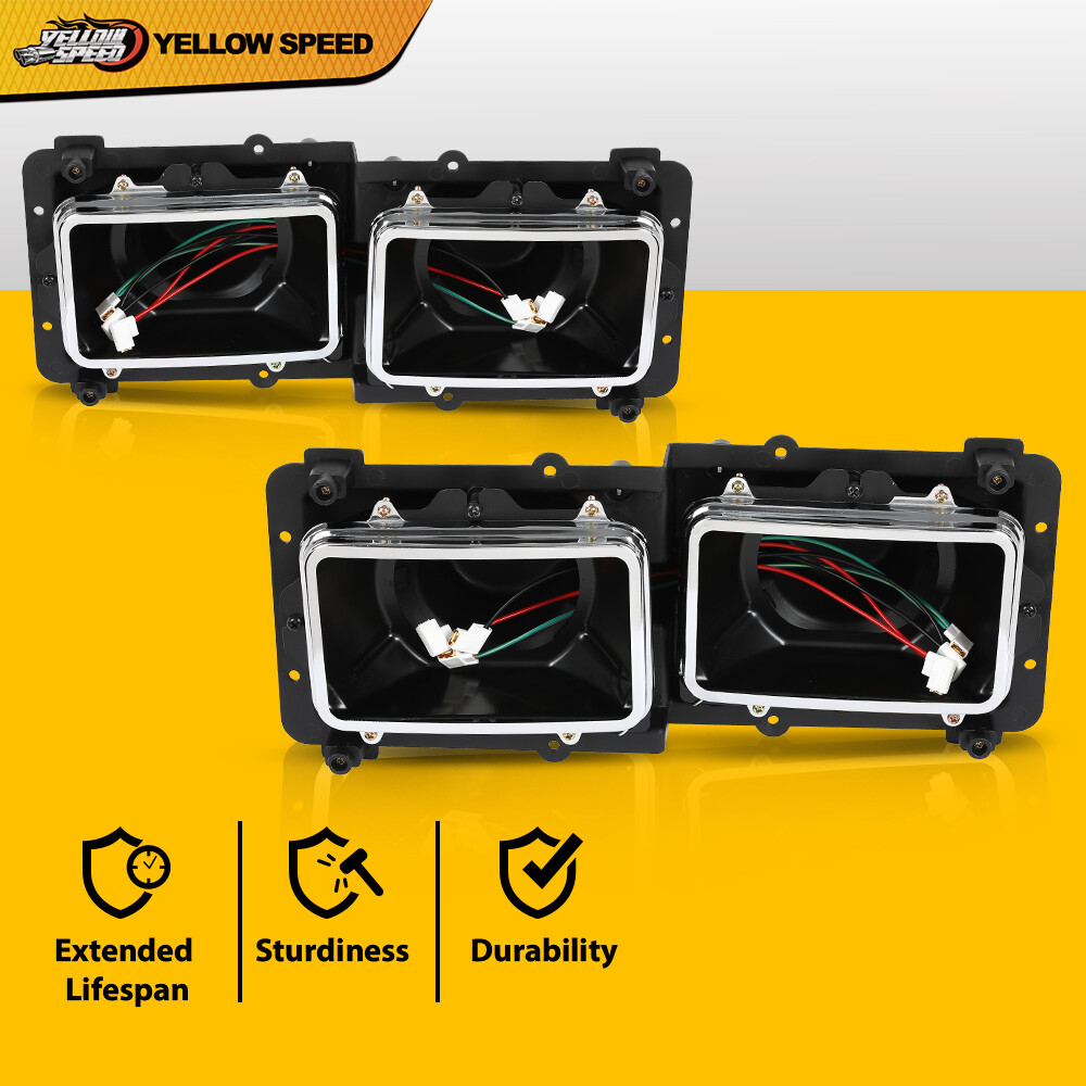 Headlight Housing Bases Left+Right Fit For 1989-2008 Freightliner FLD112 FLD120