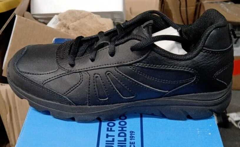 Zapatillas Stride Rite Niños Jóvenes Cooper 2.0 Cuero Negro Con Cordones Talla 4.5M Foto 4 de 4