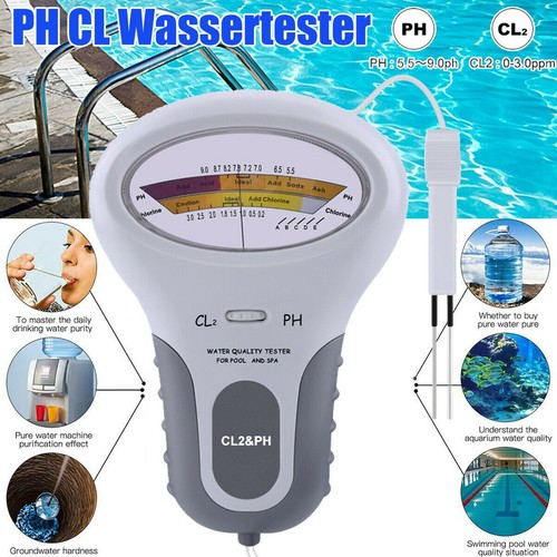 Pool Wasser Analysegerät, PC102B LCD Multifunktionsgerät CL2 Chlor und PH Tester - Bild 2 von 12