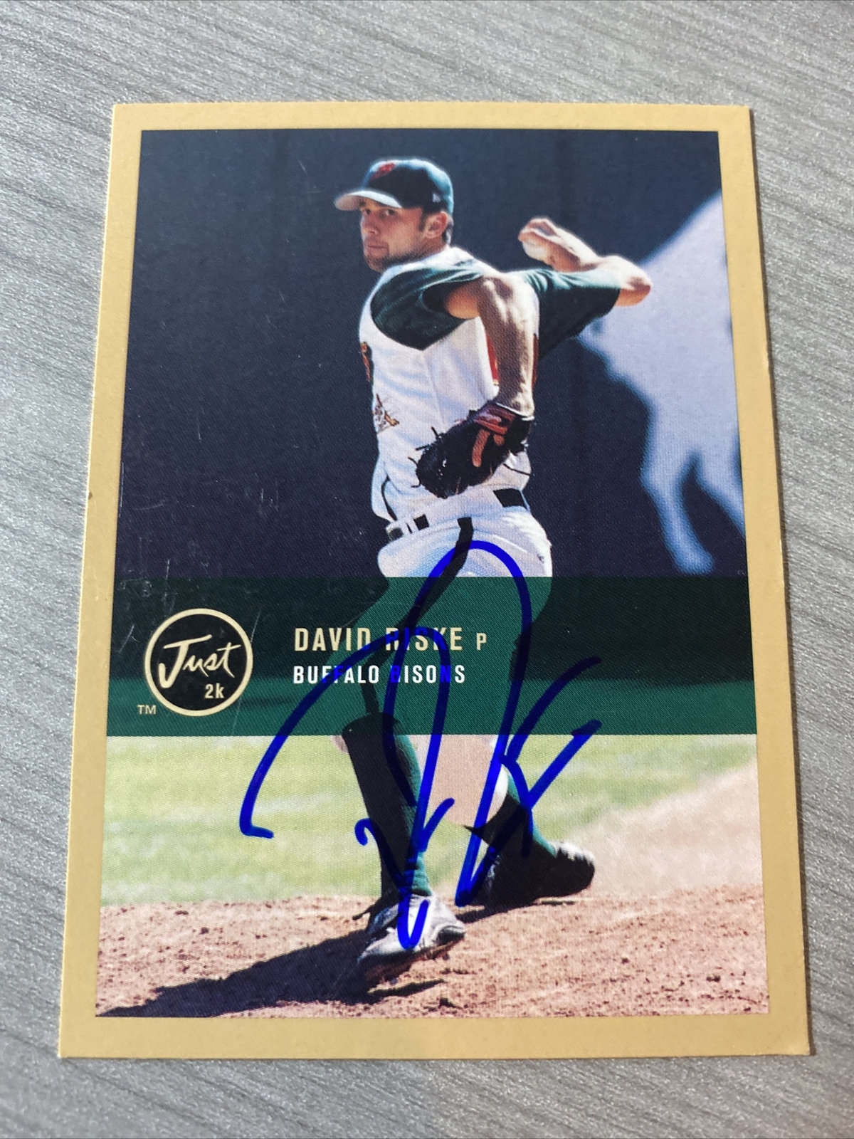 2000 Just #181 David Riske Signed Autographed Baseball Card Buffalo Bisons