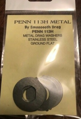 (5) PENN 113H, 113HL, 113HLW & 113HSP  SMOOTH DRAG STAINLESS STEEL WASHERS