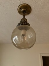 mid century pendant light, clear globe, ceiling mount 3 available