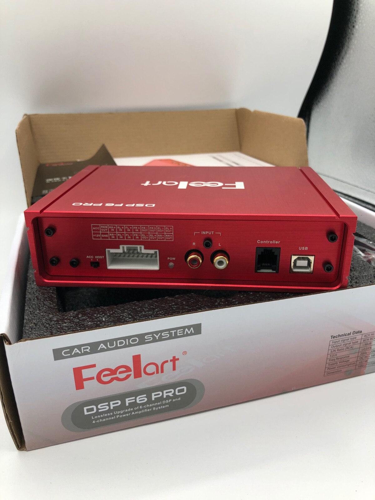 Feelart DSP F6 Pro, 6Channel DSP with 4Channel Amplifier Car Audio