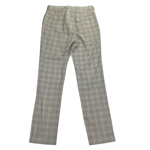 Calvin Klein Mens X Slim Fit Wool Blend Stretch Plaid Suit Pants Tan Gray 34x34 - Picture 2 of 3