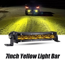 Slim 8 14 20 26 32 Yellow Led Work Light Bar Spot Flood Fog Driving Atv Suv