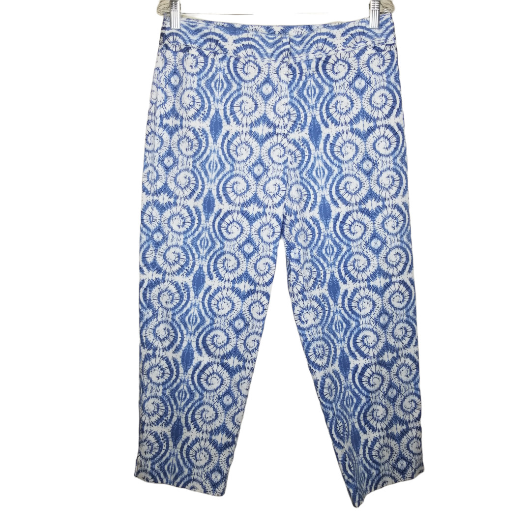 Ruby Rd. Blue White Tie Dye Capri Pants Size 10 Gem