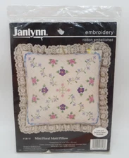 Janlynn Pillow Embroidery Kit #136-18 Mini Floral Motif Pillow