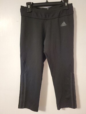 Adidas Climalite Running Tights Women's Black S Compression 3/4 Length Mid  Rise