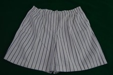 Vintage David Smith Pleated Blue white Stripe Shorts 16 Women's