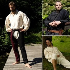 Black Cotton Fencing Shirt Ideal For LARP Events Re-enactment & Costume # SALE #