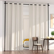 LUCKUP Room Divider Curtain Rod No Drilling Tension Rods for Room Separation