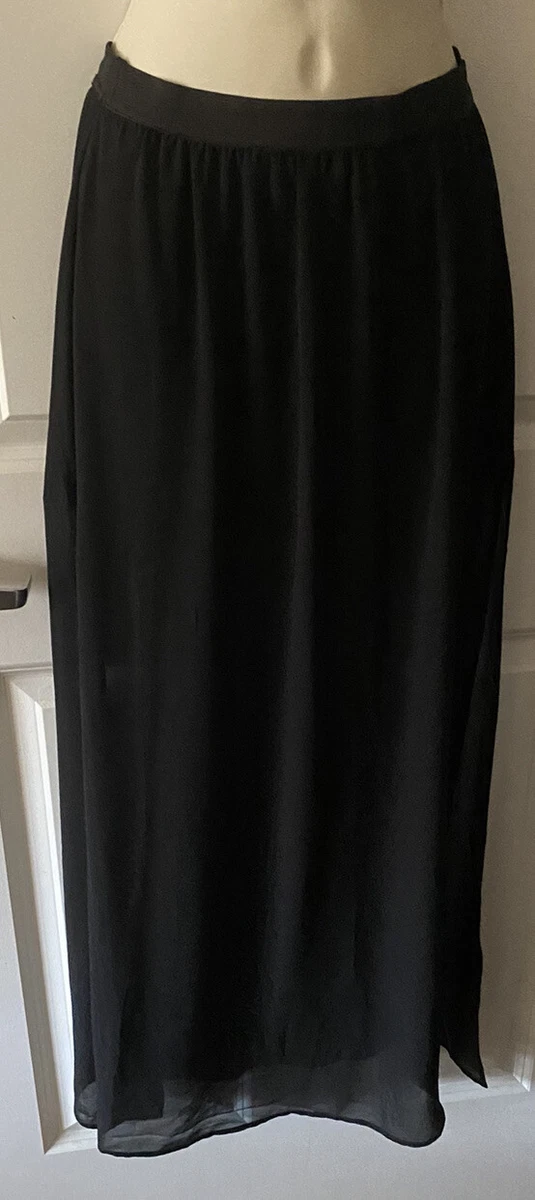 Women DIVIDED by H M Black Slit Sheer Skirt Size 2 eBay
