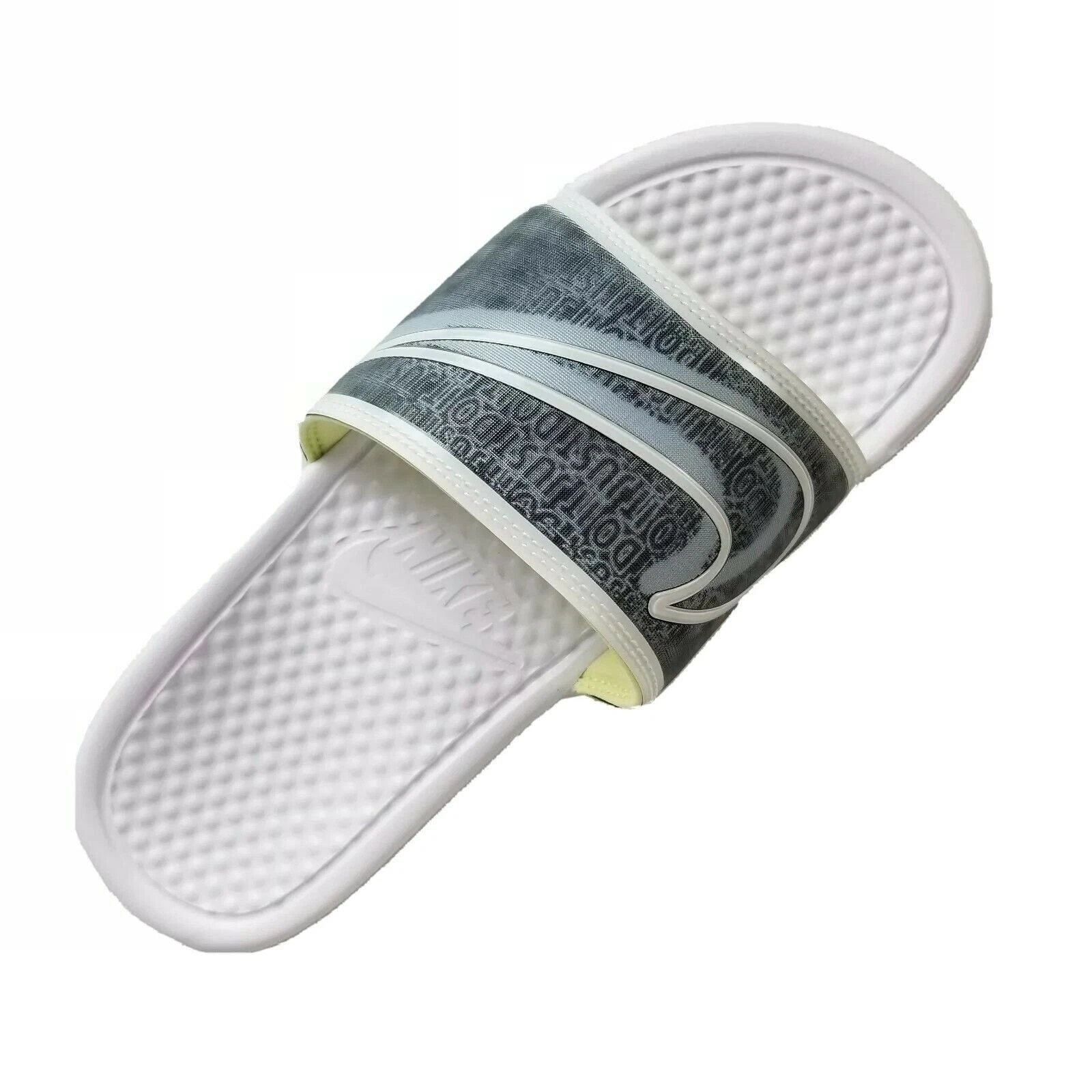 NIKE BENASSI LX infradito donna slide verde bianco punta aperta NUOVE 5 US