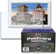 25 BCW Postcard Topload Rigid PVC Holder 6 1/8 x 3 7/8 High Quality Storage NEW
