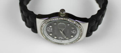 Joan Rivers Black Watch Stainless Steel Band Rhinestone Accent Elegant Timepiece Joan Rivers Stainless Steel Band Wristwatches | eBay main image 3
