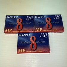 3 NEW SONY MP CAMCORDER 8mm CASSETTE Lot VIDEO 8 P6-120MPD MADE IN USA NEW 