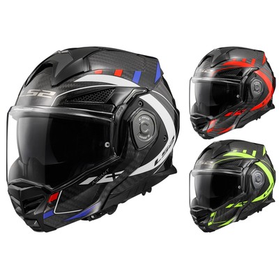 LS2 Motorrad Helm Advant X Carbon Future FF901 - Klapphelm mit Sonnenblende