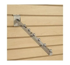 Set of 12 Waterfall Faceout 6 Ball Slatwall Slat Grid Chrome Square Tube  16"