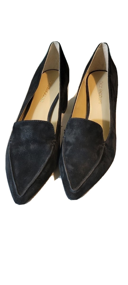 Escarpins Enzo Angiolini Noirs En Cuir - Taille 7 US, Talon Ultra Haut, Style Mule