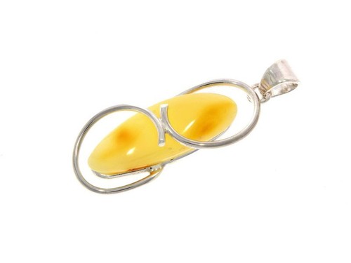 Joyería de plata de ley 925 y ámbar báltico - PD2027 - Colgante único - Imagen 2 de 9