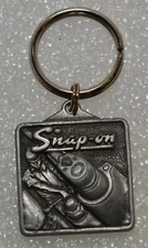 "NEW" Snap-on Tools Old Logo With Tools Pewter Key Ring Chain Fob Vintage
