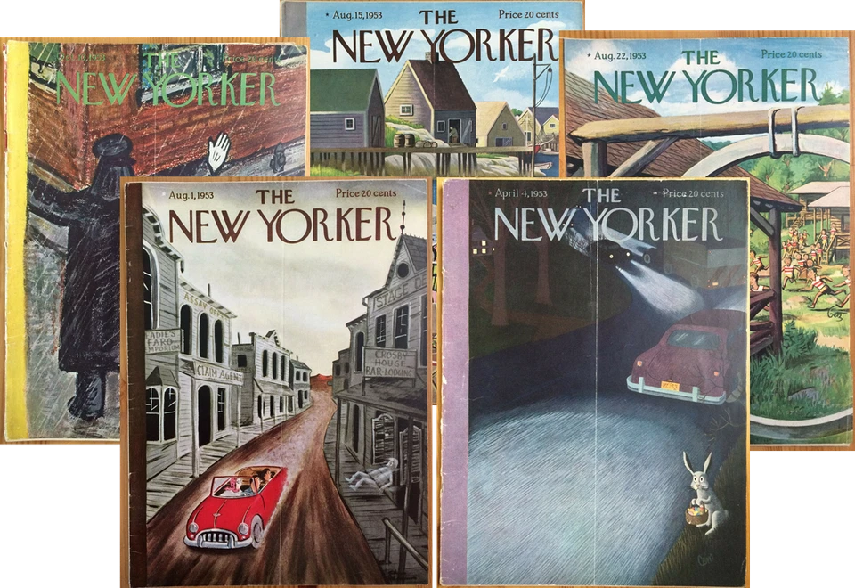 Original Vintage 1953 New Yorker Magazine Illustrated Cover Mid Century Travel - Image 3 of 3
