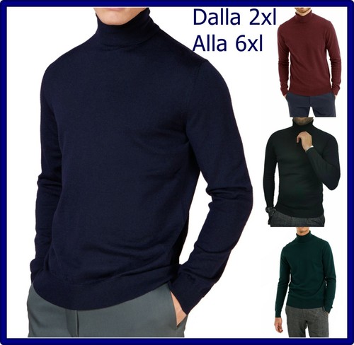 dolcevita da uomo maglione collo alto taglie forti maglia a lupetto 3xl 4xl  5xl | eBay