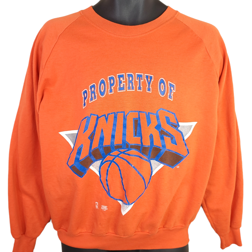 vintage 90s grey champion knicks basketball sweatshirt