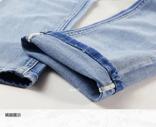 Denim Suit Men's Slim Two-piece Spring Autumn Jacket Jeans Coat Pants Suits Set - Afbeelding 21 van 26