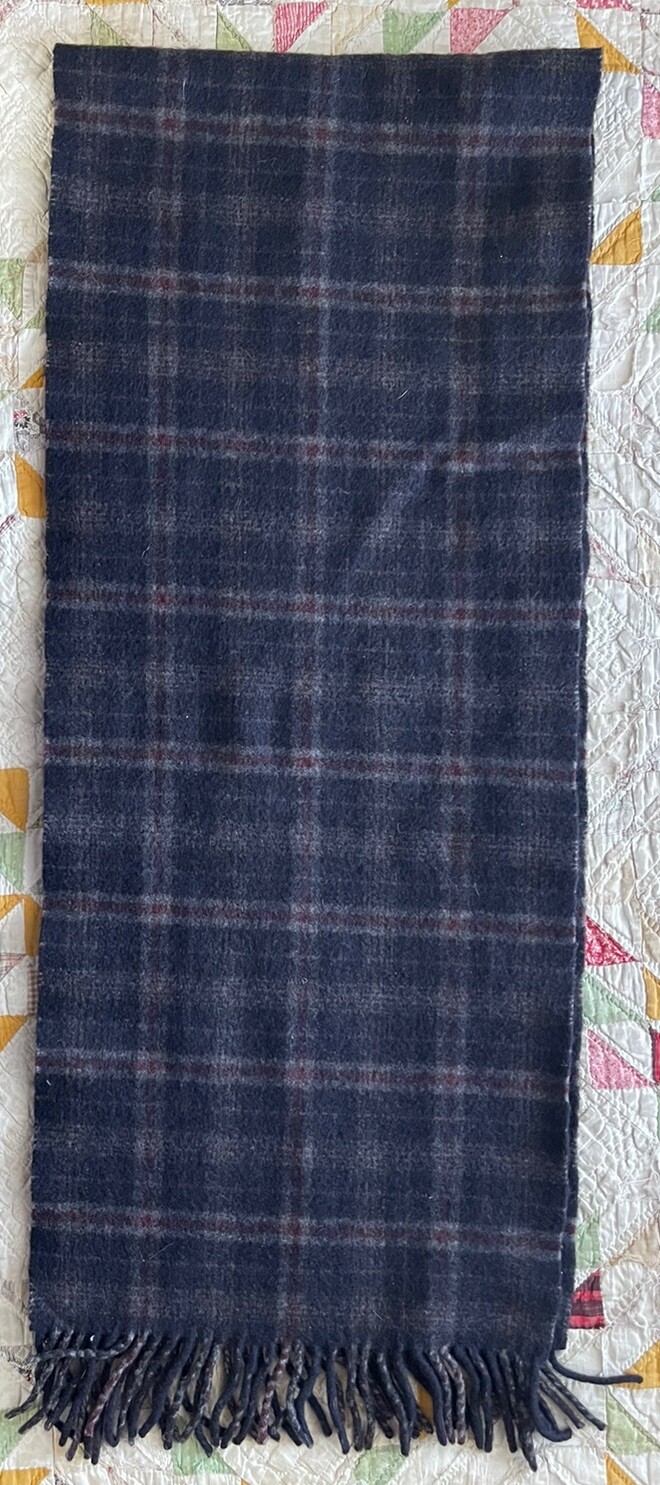 Jos A Bank 100% Cashmere Plaid Scarf 12x56-image