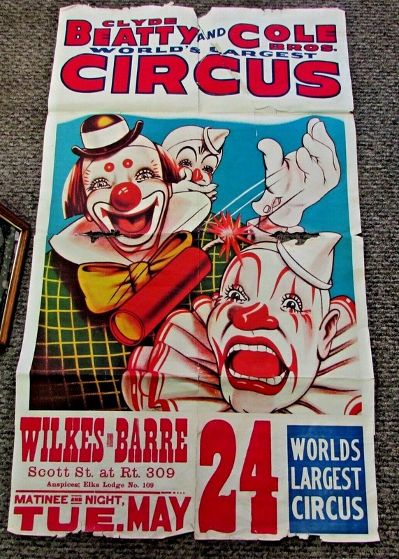 WILKES-BARRE PA, MAY 24TH CLYDE BEATTY COLE BROS CIRCUS WORLD'S LARGEST CIRCUS C
