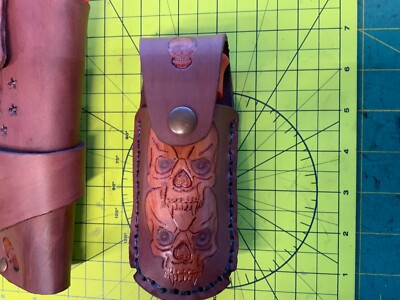 2 Handmade Leather  Double Stack Ruger SR9C Mag Pouches