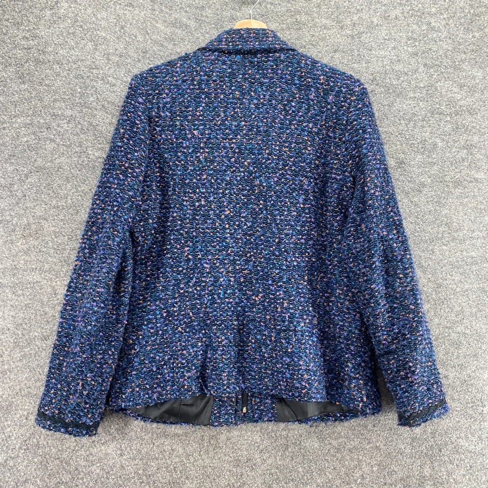 Cárdigan Sag Harbor Mujer 8 Azul Tejido Forrado Cremallera Completa Cuello Manga Larga Informal Foto 2 de 4