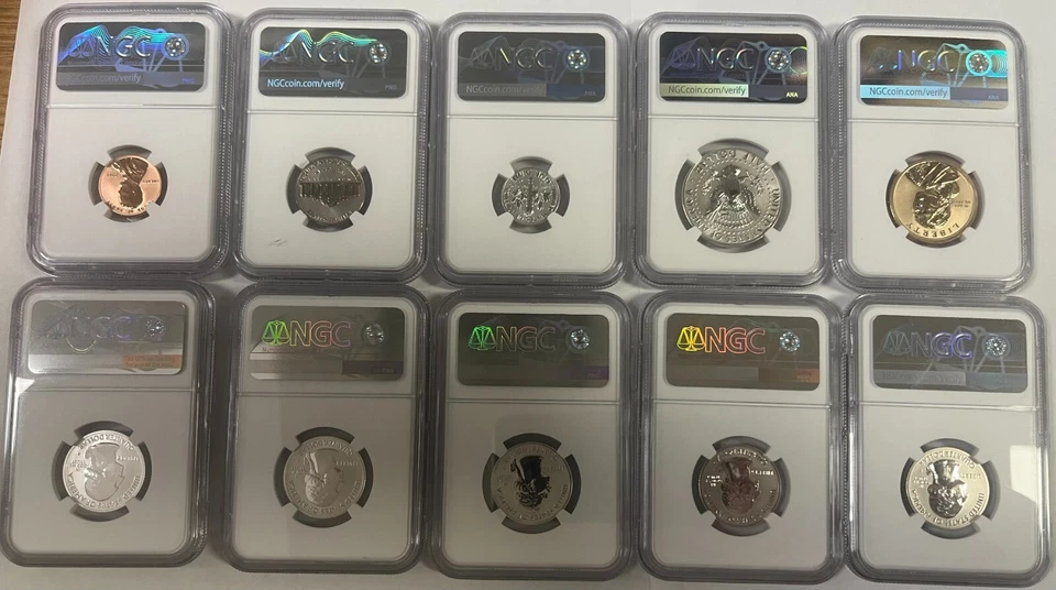 2018-S Silver Reverse Proof Set NGC PF 69 First Day of Issue Trolley Label - Image 2 of 4