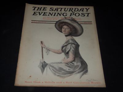 1910 JULY 30 SATURDAY EVENING POST MAGAZINE - FULL PAGE COLOR ADS - O10923
