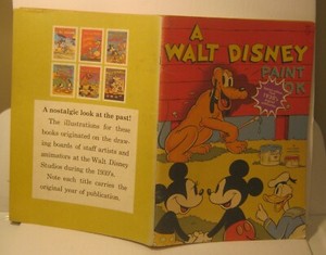 A WALT DISNEY Paint Book 1970's Reissue of 1937 WHITMAN Publishing Co Book NR!!