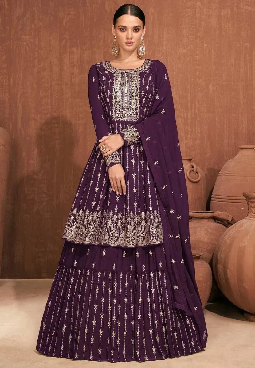 Indian Bridal Salwar Kameez Plazo Suit Palazzo Bollywood Pakistani Dress Women