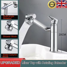 Modern Monobloc Basin Sink Mixer Tap with 1080° Rotating Extender Faucet Aerator