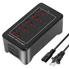 100W 20 Port Desk Fast USB C Charger Charging Station Dock for Cell Phone Tablet