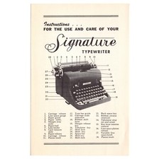 Woodstock Signature Typewriter Instruction Manual Repro User Vtg Antique thumbnail