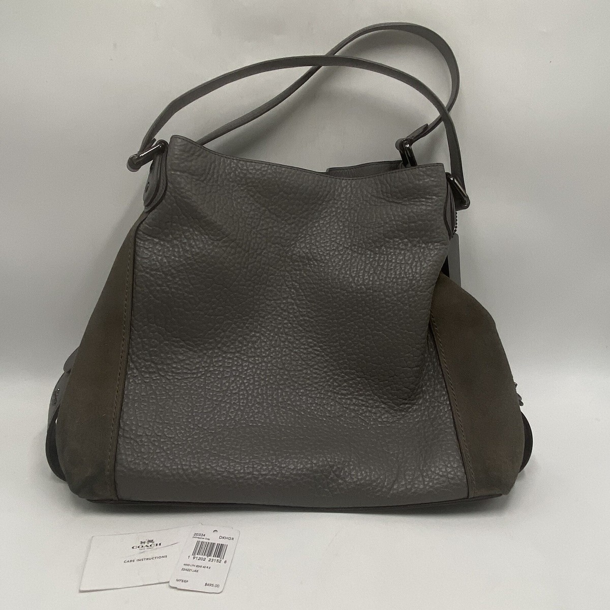 Coach Black Edie 42 Mixed Leather Large Shoulder Bag 57647 Twice