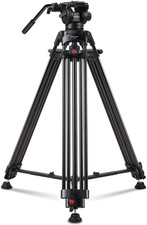 70.8" Professional Heavy Duty Video Camera Tripod with Fluid Head, QR Plate for