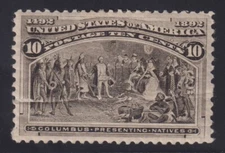 US SCOTT #237 SUPERB Centering, Heavy Crease