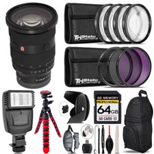 Sony Fe 24-70mm F/2.8 Gm Ii Lens + Flash +  Tripod & More - 64gb Accessory Kit